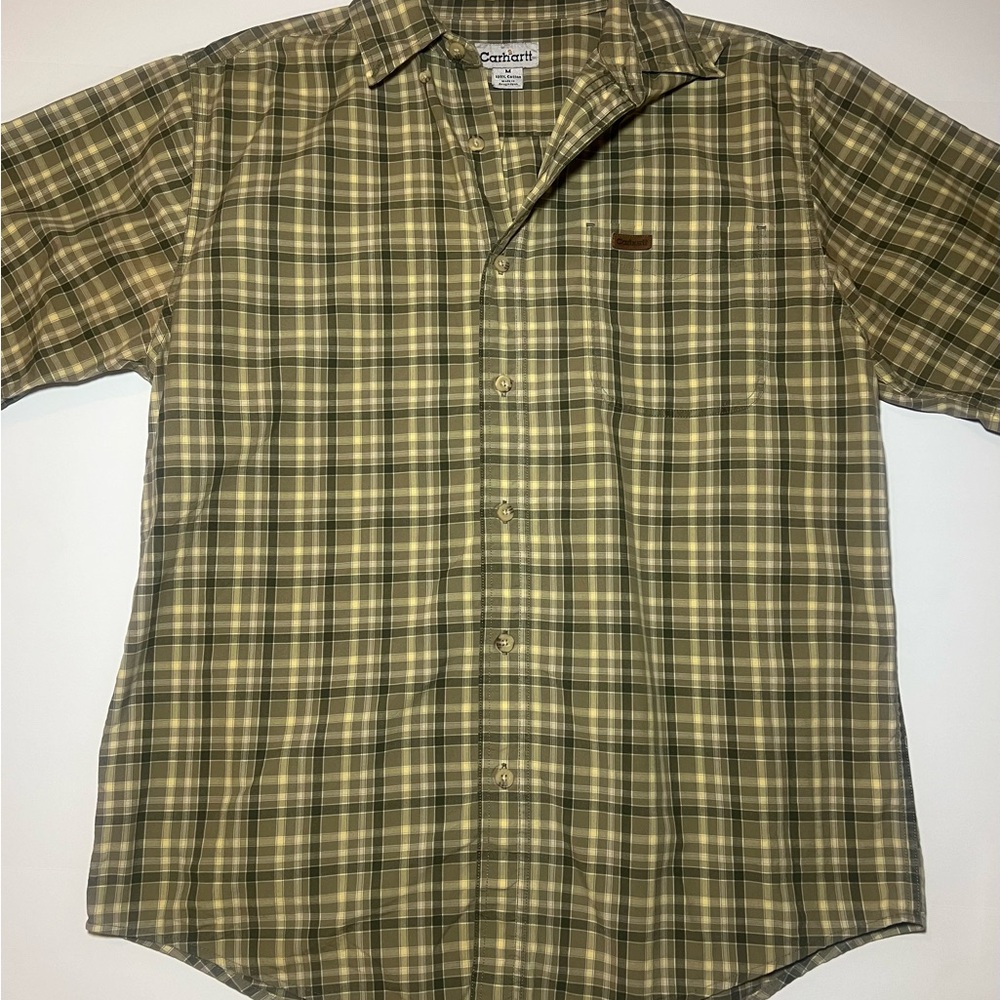 Carhartt Casual Plaid Shirt - Olive and Beige
